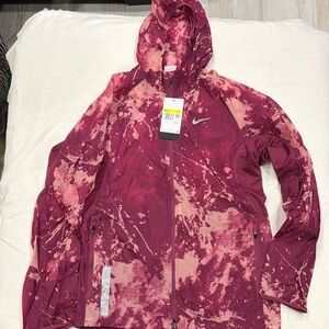 Nike Pink and Red Hooded Jacket